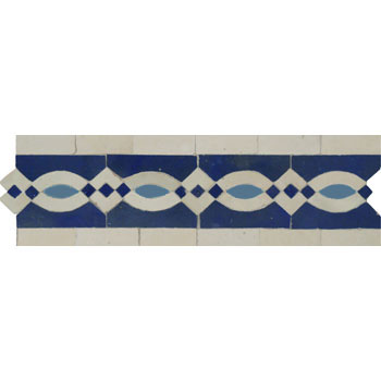 Mosaic House Moroccan tile Zitoune 15-1-2 Cobalt Blue White Light Blue   